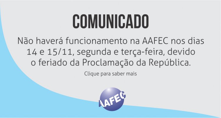 Comunicado- Feriado 15 de novembro